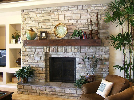 Distressed Wood Fireplace Mantel Beams